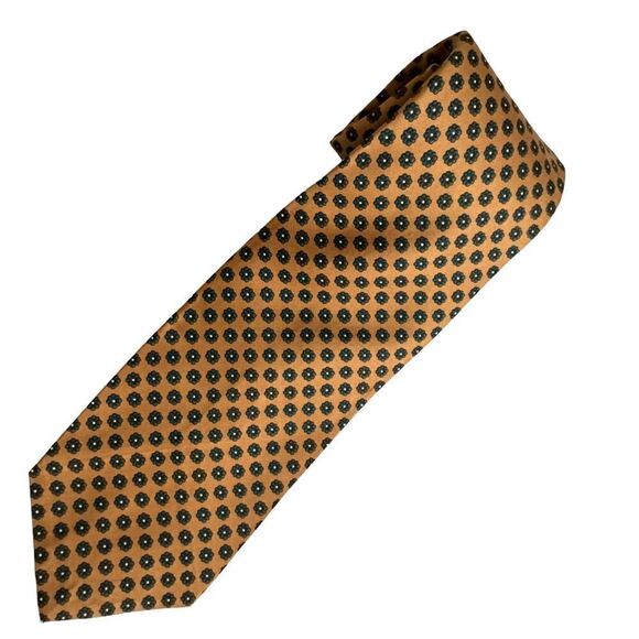 Two Vintage Green and Gold 100% Imperial Silk Neck Ties NWT - Picture 4 of 7